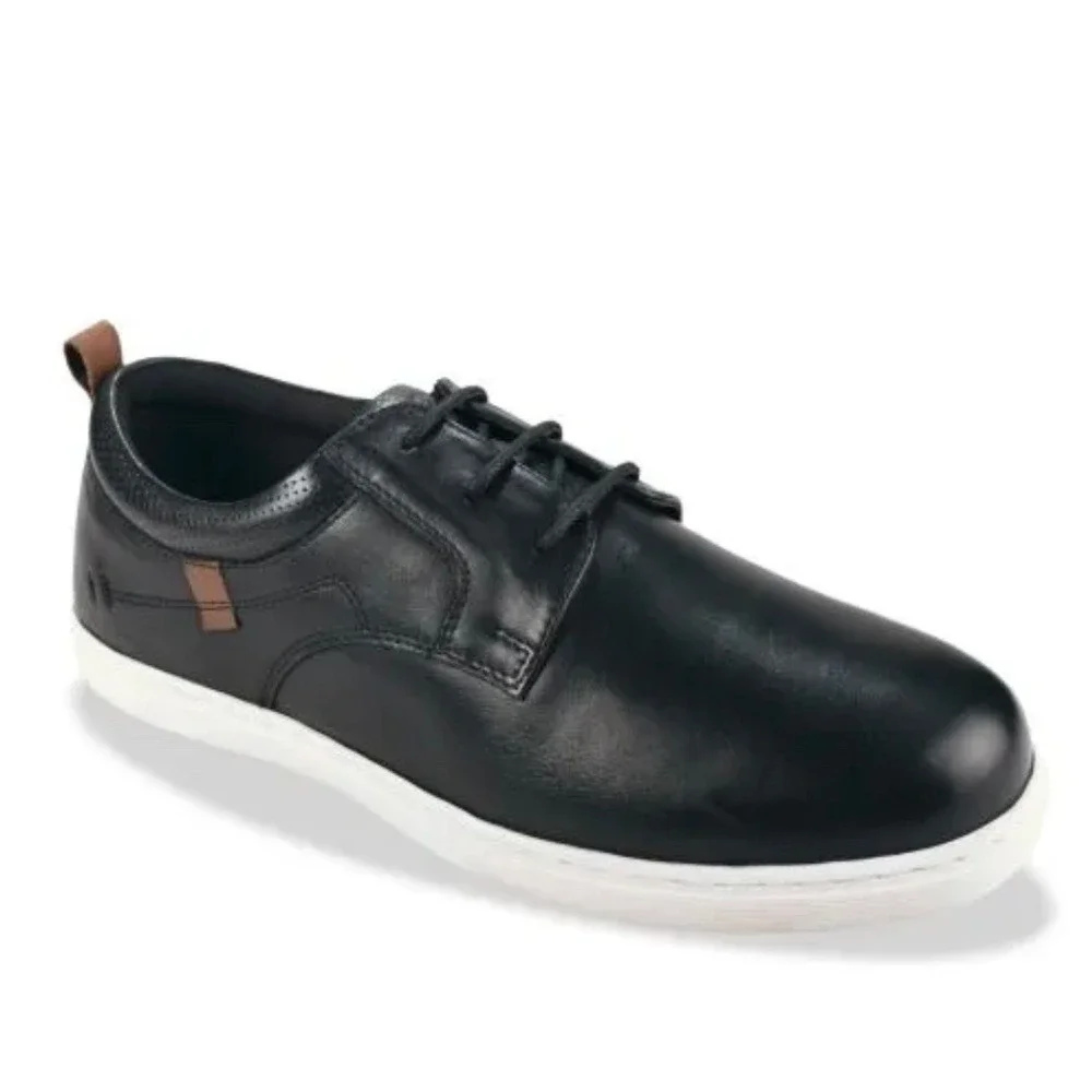 Ped Lite Finn Mens Sz 9.5M Neuropathy Diabetic Black‎ Leather Lace Up Shoes NIB